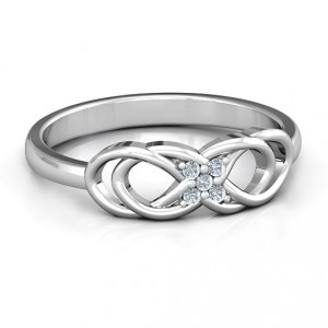 Personalised Infinity Knot Ring with Accents - Handcrafted By Name My Rings™