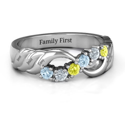 Personalised Infinity and Wave Ring - Handcrafted By Name My Rings™