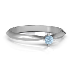 Personalised Knife Edge Solitaire Ring - Handcrafted By Name My Rings™