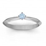 Personalised Knife Edge Solitaire Ring - Handcrafted By Name My Rings™