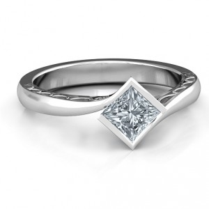 Personalised Krista Princess Cut Ring - Handcrafted By Name My Rings™