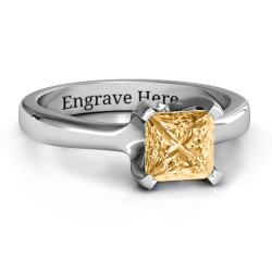 Personalised Large Princess Solitaire Ring - Handcrafted By Name My Rings™