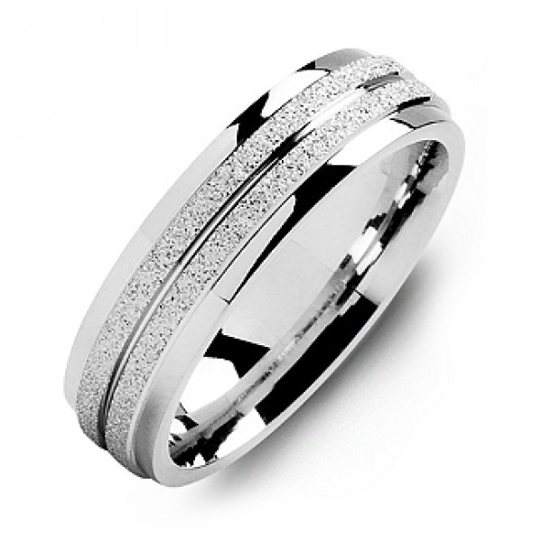 Personalised LaserFinish Men's Ring with Polished Edges - Handcrafted By Name My Rings™