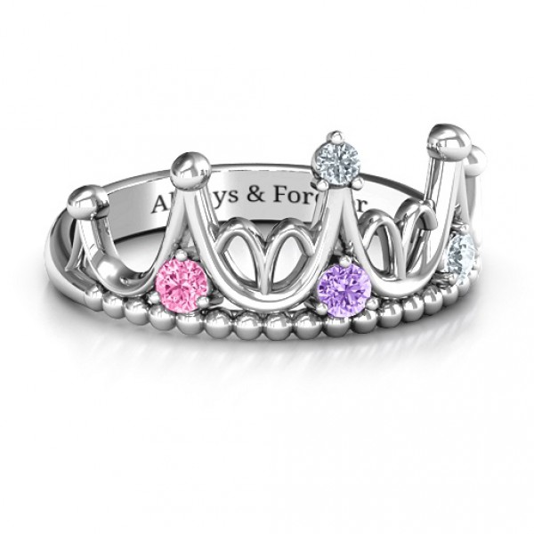Personalised Like A Dream Tiara Ring - Handcrafted By Name My Rings™