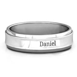 Personalised Menelaus Bevelled Concave Men's Ring - Handcrafted By Name My Rings™