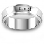 Personalised Menelaus Bevelled Concave Men's Ring - Handcrafted By Name My Rings™