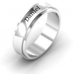 Personalised Menelaus Bevelled Concave Men's Ring - Handcrafted By Name My Rings™