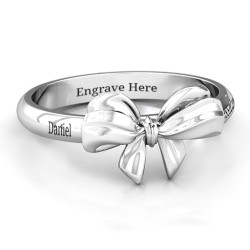 Personalised Papillon Bow Ring - Handcrafted By Name My Rings™