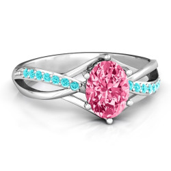 Personalised Passion Twist Ring with Accents - Handcrafted By Name My Rings™