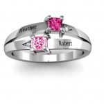 Personalised Princess Stone and Accent Ring - Handcrafted By Name My Rings™