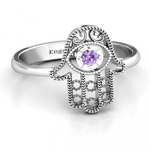 Personalised Protection Hamsa Ring - Handcrafted By Name My Rings™