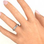 Personalised Ridge Accent Diagonal Peak Women's Ring - Handcrafted By Name My Rings™