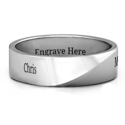 Personalised Ridge Diagonal Peak Men's Ring - Handcrafted By Name My Rings™