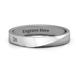 Personalised Ridge Diagonal Peak Women's Ring - Handcrafted By Name My Rings™