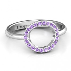 Personalised Single Accented Circle Karma Ring - Handcrafted By Name My Rings™
