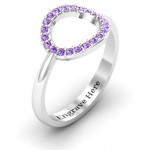 Personalised Single Accented Circle Karma Ring - Handcrafted By Name My Rings™