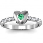 Personalised Heart with Micro Pave Accents Ring - Handcrafted By Name My Rings™