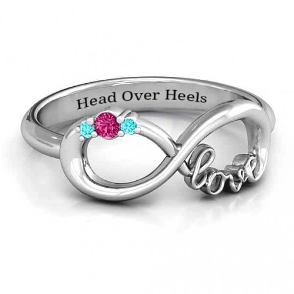 Personalised Sparkly Love Infinity Ring - Handcrafted By Name My Rings™