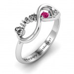 Personalised Sweet 16 with Birthstone Infinity Ring - Handcrafted By Name My Rings™