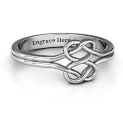 Personalised Tangled Hearts Infinity Ring - Handcrafted By Name My Rings™