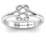 Personalised Tangled Hearts Infinity Ring - Handcrafted By Name My Rings™