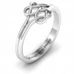 Personalised Tangled Hearts Infinity Ring - Handcrafted By Name My Rings™