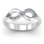 Personalised Three Stone Infinity Ring with Accents - Handcrafted By Name My Rings™