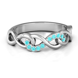 Personalised Triple Entwined Infinity Ring with Accents - Handcrafted By Name My Rings™
