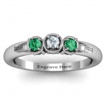 Personalised Triple Round Stone Ring - Handcrafted By Name My Rings™