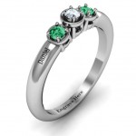 Personalised Triple Round Stone Ring - Handcrafted By Name My Rings™