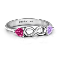 Personalised Two Hearts to Infinity Ring - Handcrafted By Name My Rings™