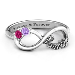 Personalised Two Stone Promise Infinity Ring - Handcrafted By Name My Rings™