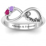 Personalised Two Stone Promise Infinity Ring - Handcrafted By Name My Rings™