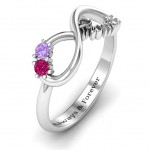 Personalised Two Stone Promise Infinity Ring - Handcrafted By Name My Rings™