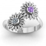 Personalised Sun Flowers Ring - Handcrafted By Name My Rings™