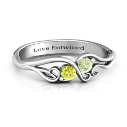 Personalised Swirl of Style Birthstone Ring - Handcrafted By Name My Rings™