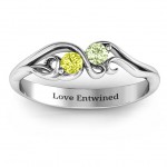 Personalised Swirl of Style Birthstone Ring - Handcrafted By Name My Rings™