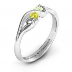 Personalised Swirl of Style Birthstone Ring - Handcrafted By Name My Rings™