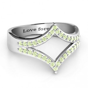 Personalised Symmetrical Sparkle Ring - Handcrafted By Name My Rings™