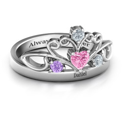 Personalised Tale Of True Love Tiara ring - Handcrafted By Name My Rings™