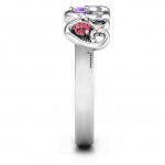 Personalised Three's Company Triple Heart Gemstone Ring - Handcrafted By Name My Rings™
