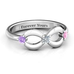 Personalised Three Stone Infinity Ring - Handcrafted By Name My Rings™