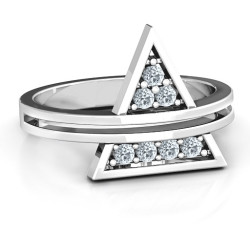 Personalised Triangle of Glam Geometric Ring - Handcrafted By Name My Rings™