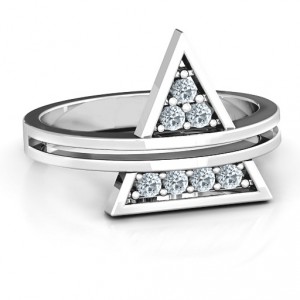 Personalised Triangle of Glam Geometric Ring - Handcrafted By Name My Rings™