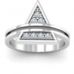 Personalised Triangle of Glam Geometric Ring - Handcrafted By Name My Rings™
