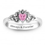 Personalised Trinity Knot Heart Crown Ring - Handcrafted By Name My Rings™