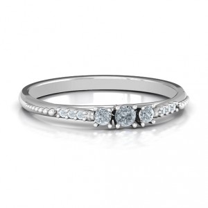 Personalised Trinity Ring on Accented Band - Handcrafted By Name My Rings™