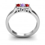 Personalised Triple Round Stone MOM Ring - Handcrafted By Name My Rings™