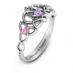 Personalised Triple Trinity Celtic Heart Ring - Handcrafted By Name My Rings™