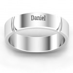 Personalised Tungsten Lysander Curved Groove Men's Ring - Handcrafted By Name My Rings™